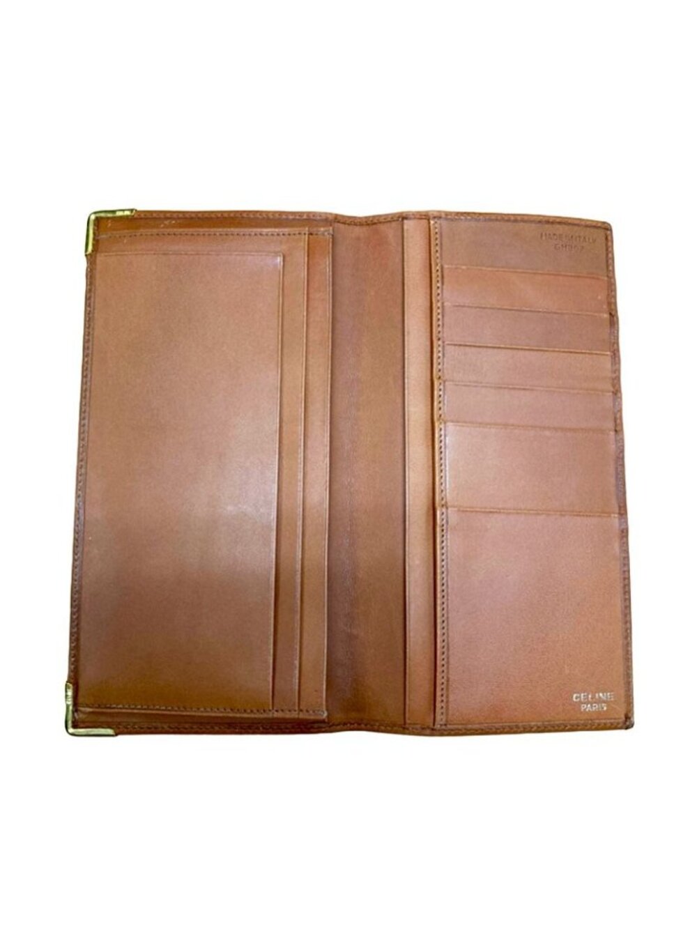Celine Macadam Wallet Billfold Beige Brown Leather - Picture 9 of 10